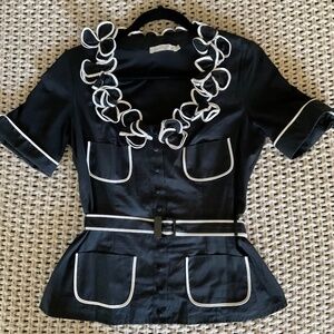 Anne Fontaine Roberta Blouse in Black size 40 FR in Cotton